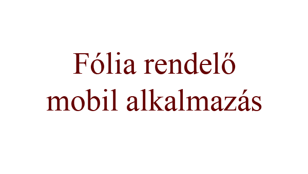 foliApp vákuumtasak rendelő mobil applikáció