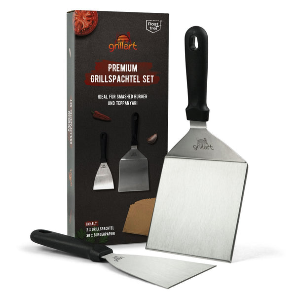Grillart prémium grillspatula szett – rozsdamentes acél