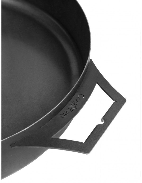 Közelkép a 40 cm-es acél wok rögzített fogantyújáról – Cook King