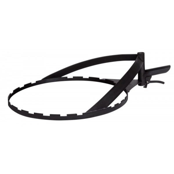 50 cm acél nyárs karika fogantyúval tűzrakó tálhoz, BANDITO/MONTANA X; 4 mm vastag, erős, kézzel készült, újrahasználható.