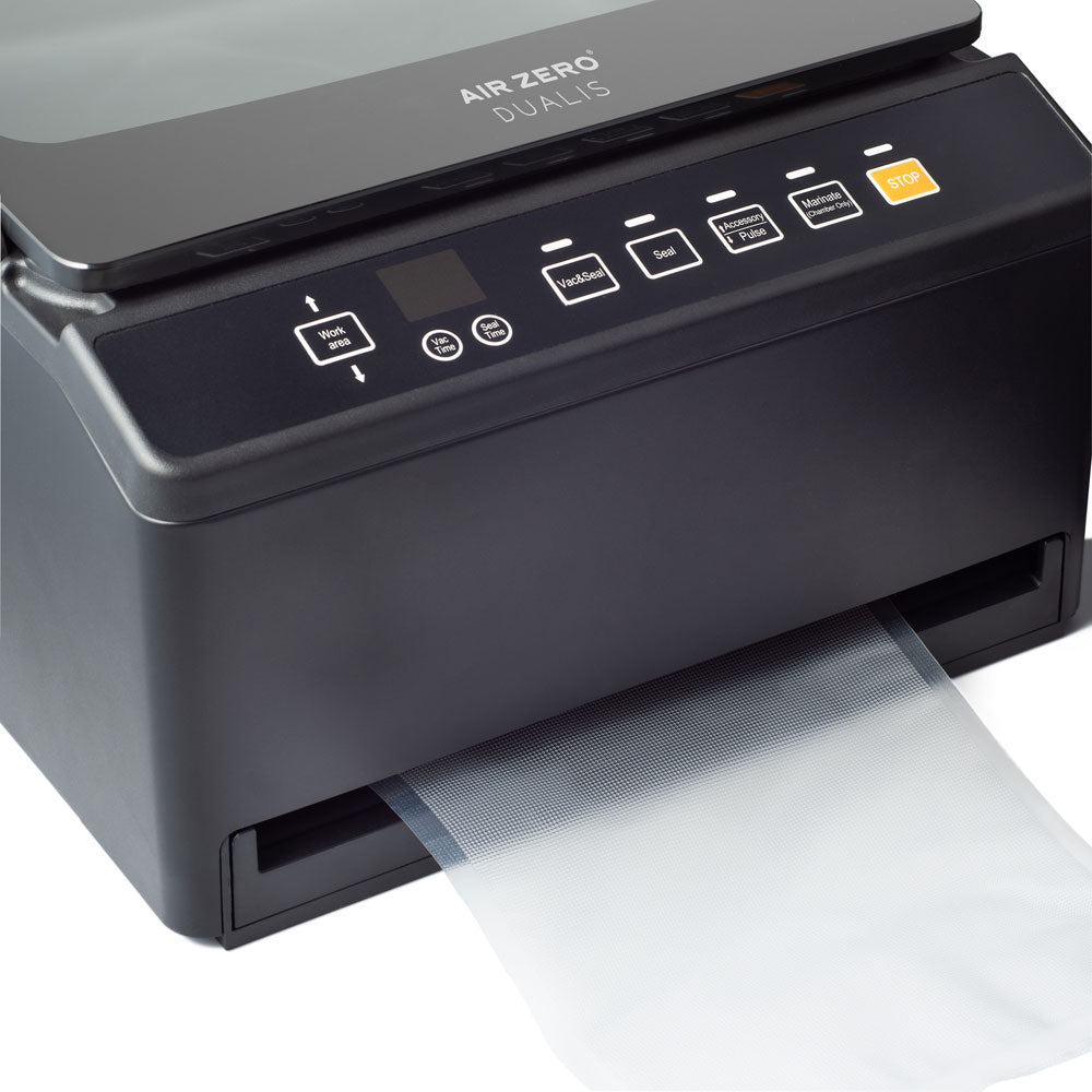 Air Zero Dualis vákuumozógép – kamrás és külsős egyben, profi minőség otthonra. Külső részben vákuum tasakkal