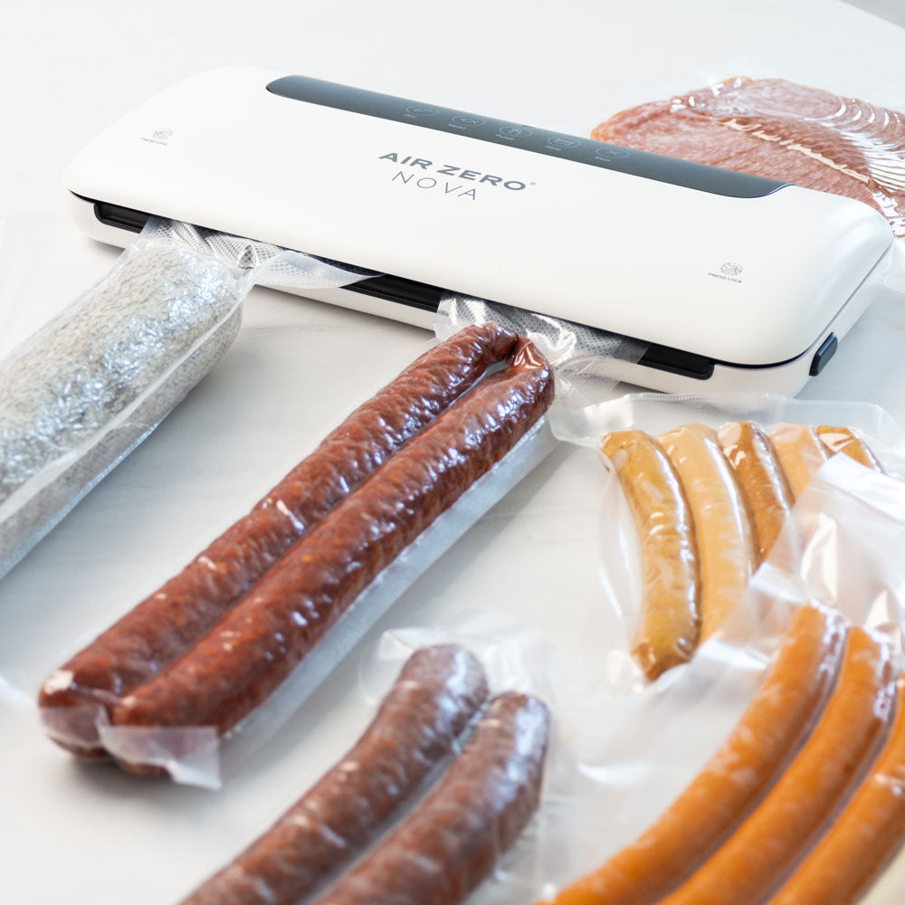 Air Zero Nova kompakt háztartási vákuumozógép szalámival és kolbásszal