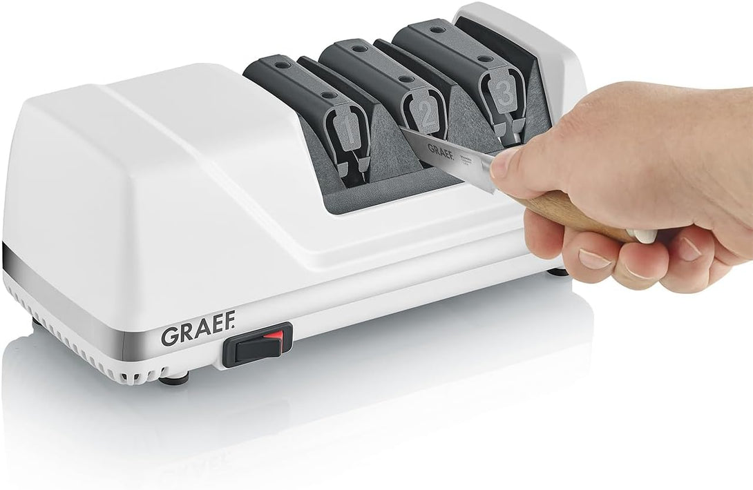 Graef CC150 elektromos késélező élszög választással japán és európai késekhez egyaránt, 20 fokos rés