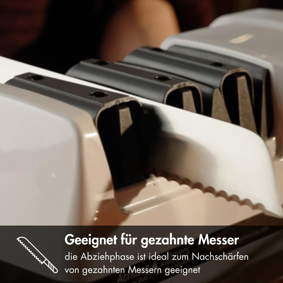 Graef CC150 elektromos késélező élszög választással japán és európai késekhez egyaránt, recés késekhez is