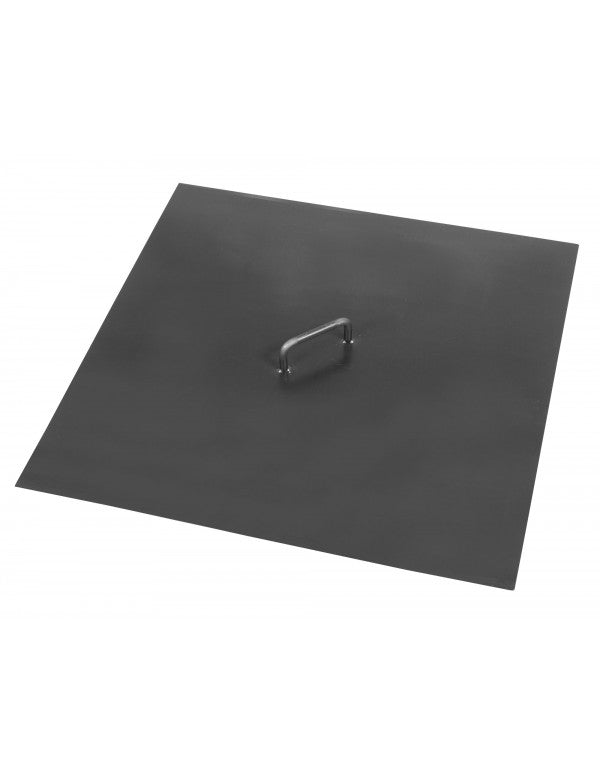 Acél fedél tűzrakó tálhoz, négyzetes 71,5×71,5 cm, peremmel – kerti tűztál teljes lefedéséhez.