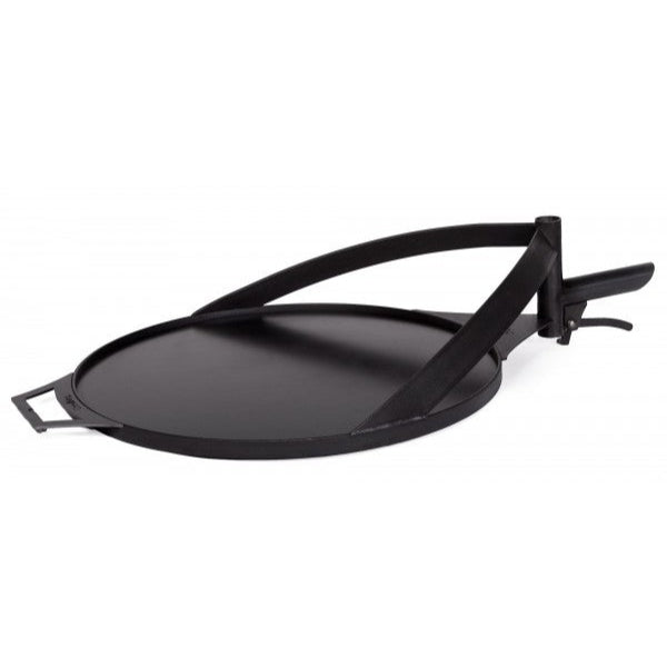 50 cm-es acél grill lap fogantyúval – BANDITO/MONTANA X tűzrakó tálhoz, élelmiszer-biztos szénacél.
