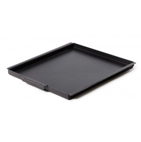 Acél sütőlap 43×43 cm a VENTO kerti sütőhöz – 3,0 mm vastag szénacél, elől fogantyúval, újrahasználható.
