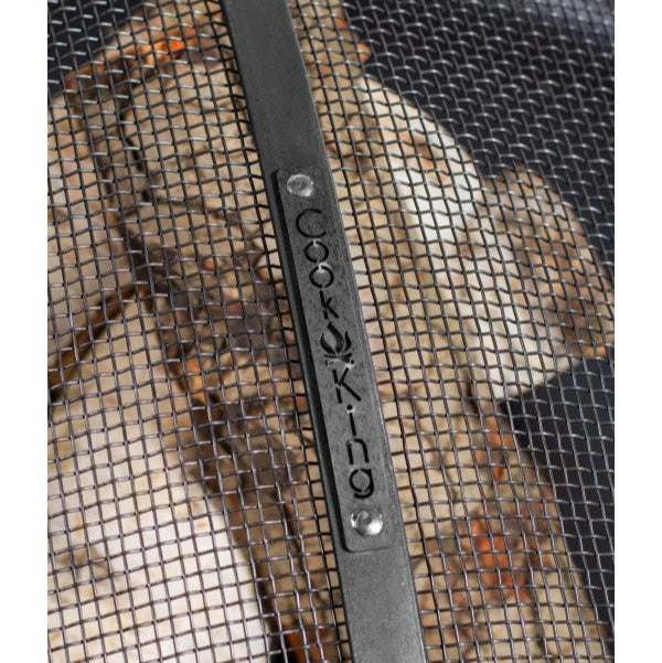 Hálós acél szikrafogó tűzrakó tálhoz – Cook King minőség, hegesztett merevítők, 59 cm.