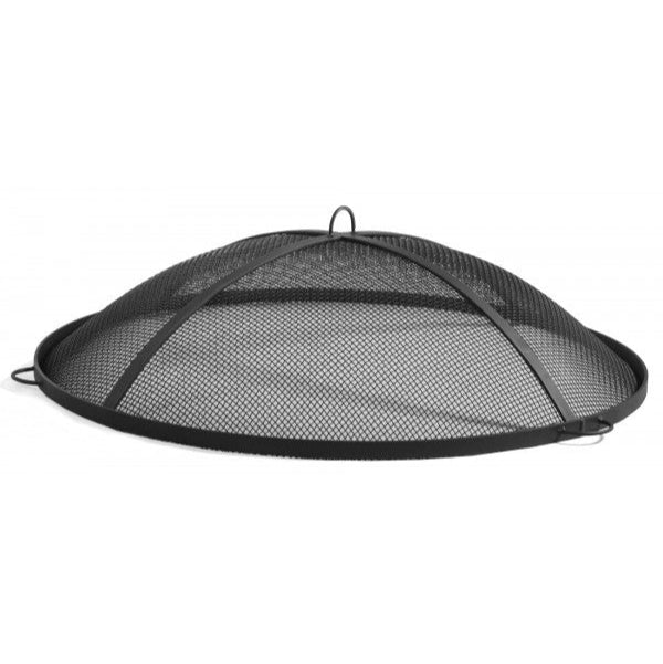 Acél hálós szikrafogó tűzrakó tálhoz, kupolás kivitel fentről, 59 cm – kerti tűztálhoz.