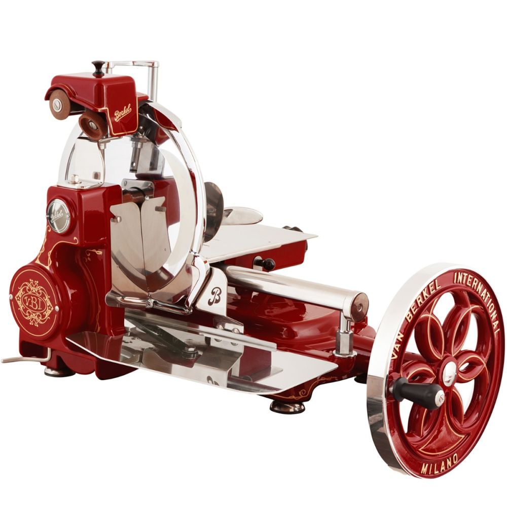 Berkel Flywheel B114 RED szeletelő -  virágmintás öntöttvas lendkerék.