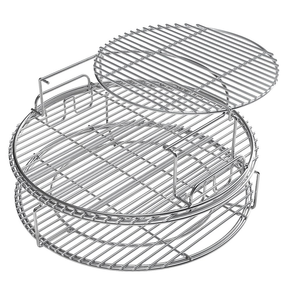Big Green Egg EGGspander készlet teljesen összeállított állapotban, több szintű rozsdamentes grillráccsal

