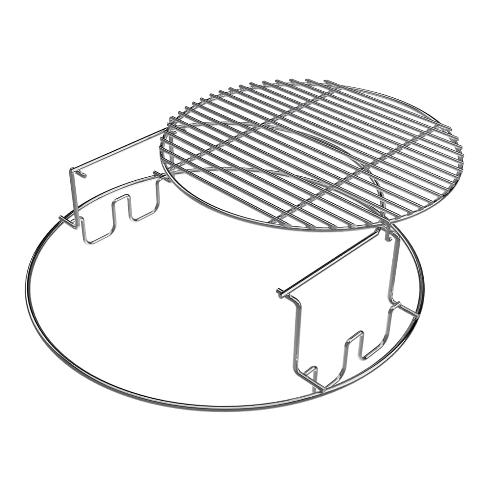 Big Green Egg EGGspander alapgyűrű és félhold alakú emelt rács, önálló moduláris elemként

