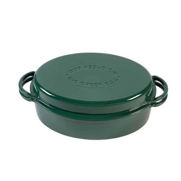 Big Green Egg – Zöld ovális öntöttvas lábas
