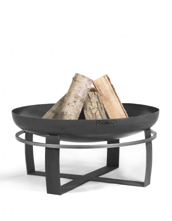Cook King VIKING kerti tűztál – körfogantyús, kézzel készült nyersacél tűzrakó (60–100 cm)