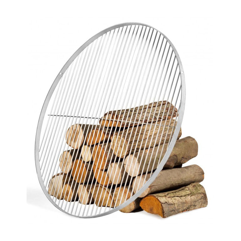 Cook King rozsdamentes acél grillrács, fahasábokkal