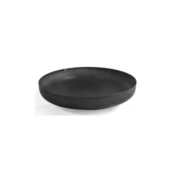 Cook King szénacél (natúr acél) wok tál, 60 cm átmérő, tripodhoz és tűz fölötti főzéshez, stúdiófotó.