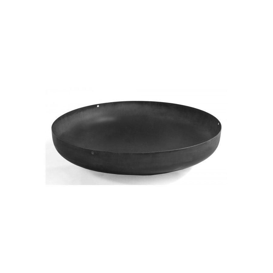 Cook King szénacél (natúr acél) wok tál, 70 cm átmérő, nagy kapacitású kültéri sütéshez, stúdiófotó.