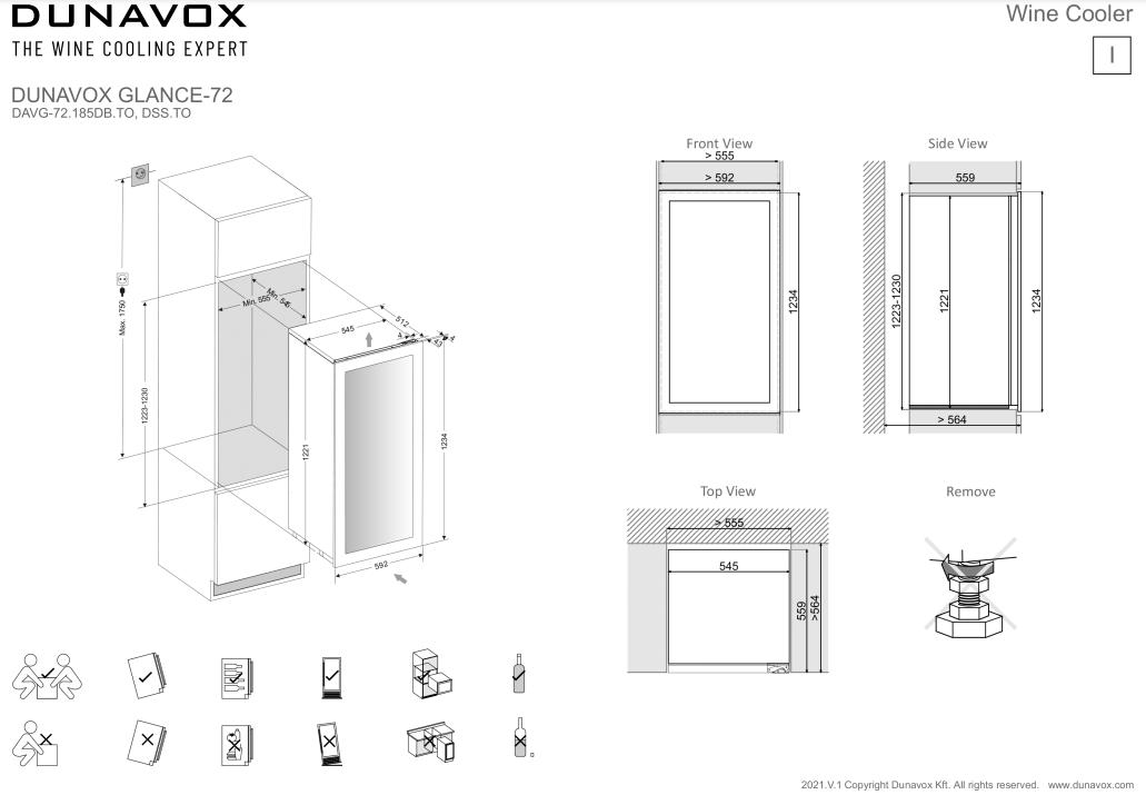 Dunavox glance 72 beépitési segédlet