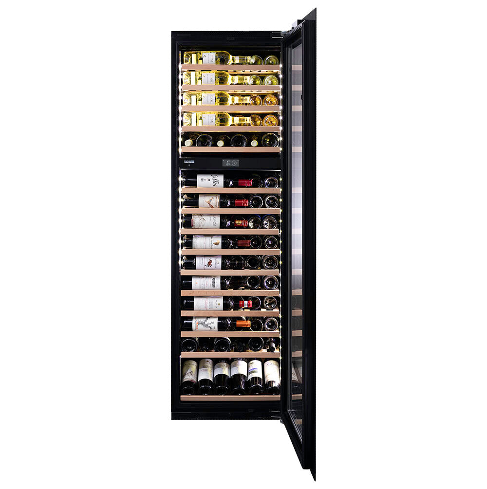 Dunavox Noble-109 beépíthető borhűtő (fekete) nyitva