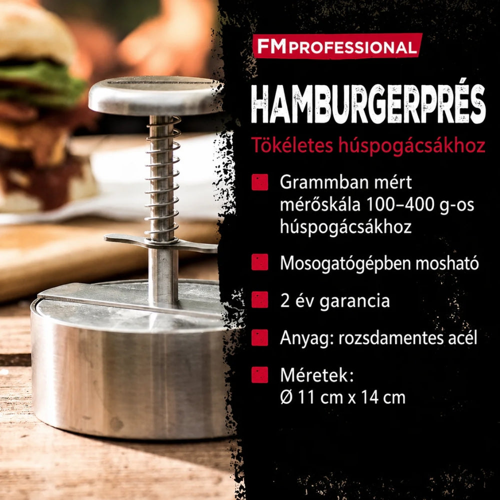 FM Professional hamburgerprés infografika