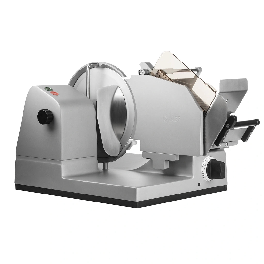 GRAEF Master 3020 VS teljes szeletelőgép, beállított Vario-Slice kocsival, prémium acélpengével.