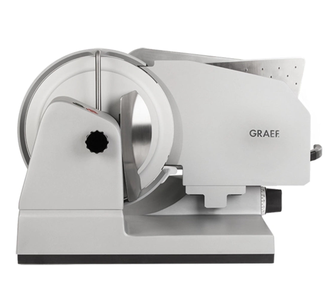 GRAEF Master 3310 EA Clamper oldalnézet, nagy átmérőjű alapanyagokhoz tervezett szeletelőgép.