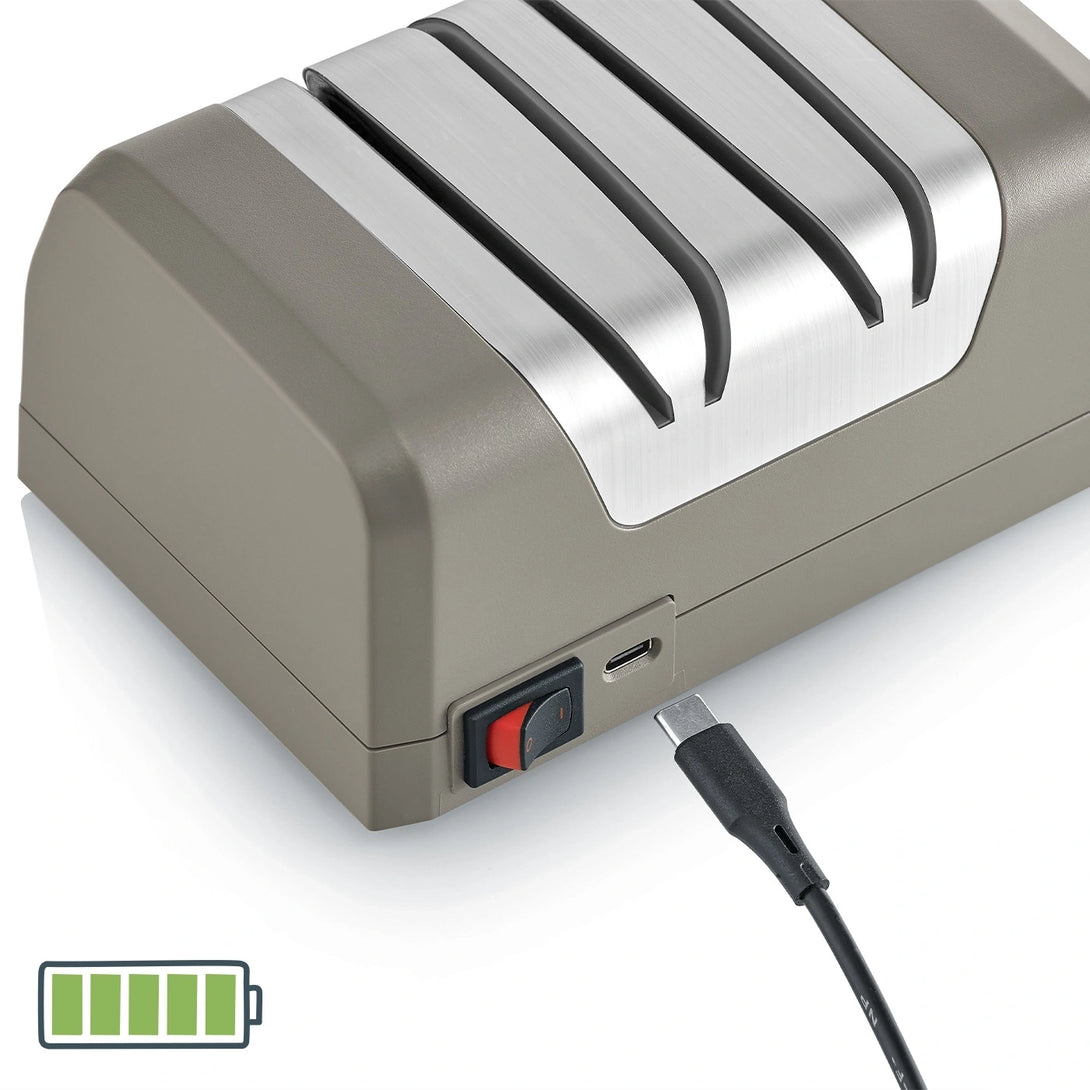 Graef SG820 USB-C töltőcsatlakozó és be-/kikapcsoló részlet