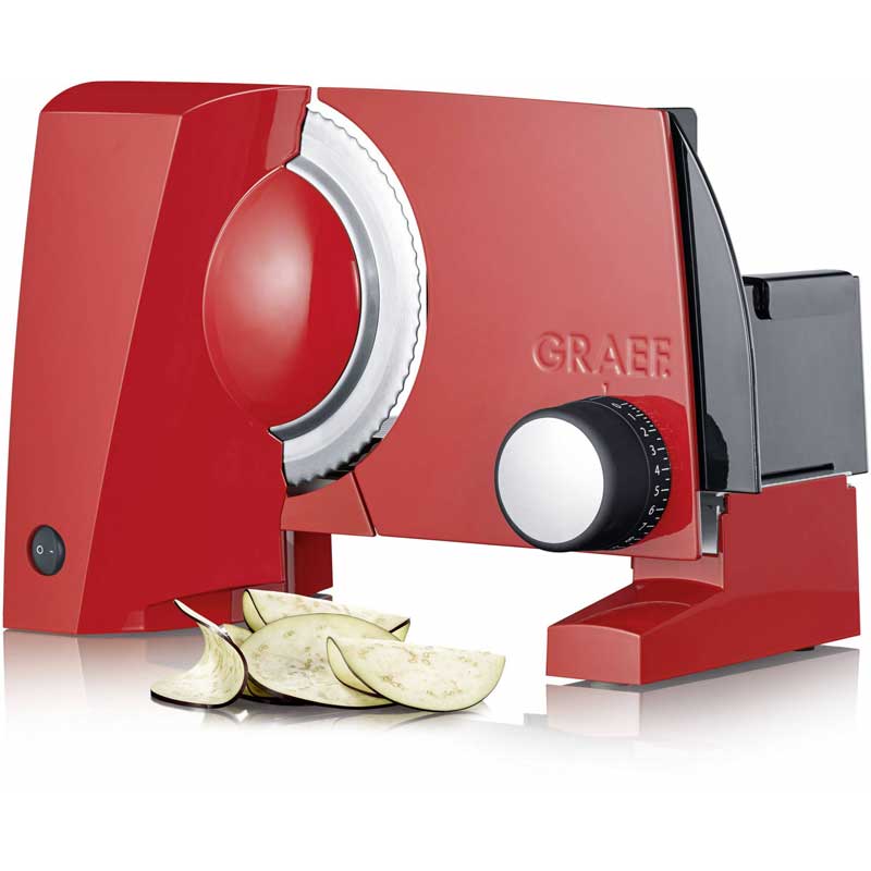 GRAEF Sliced Kitchen SKS 100 Szeletelő Piros (talp nélküli, fogazott késsel)