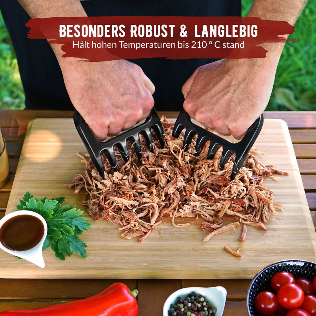 Hústépő karmok használat közben, hőálló kialakítással