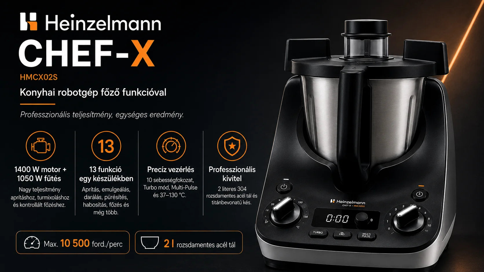 Heinzelmann CHEF-X konyhai robotgép főbb előnyök infografika