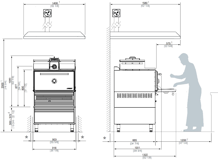 Josper HJX Pro L175-W Large faszenes grill Kemence