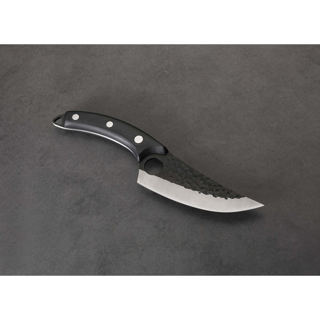 IZUMI ICHIAGO kültéri konyhakés barna bőrtokkal, terepi használathoz.