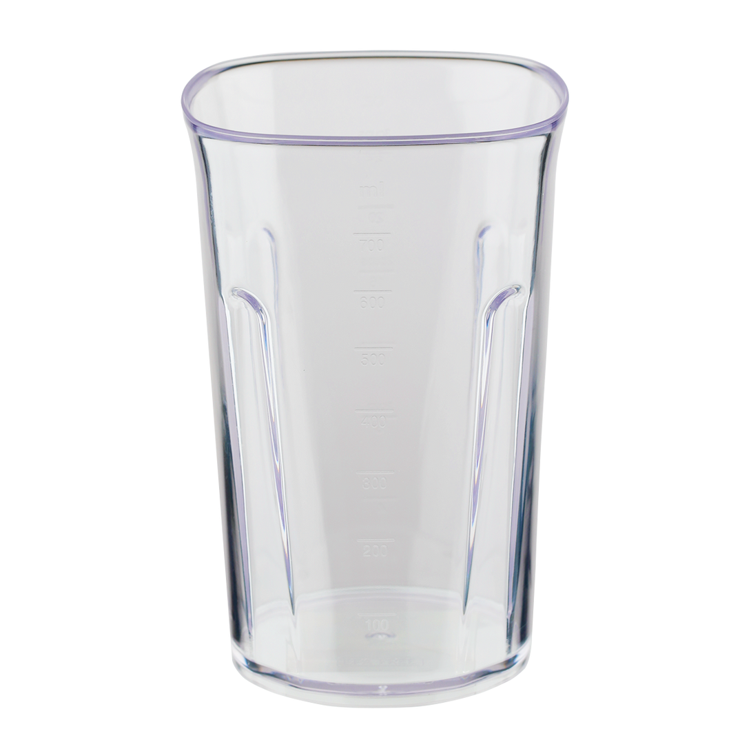 800 ml-es áttetsző légyűjtő pohár mérceosztással, szögletes-ovális forma