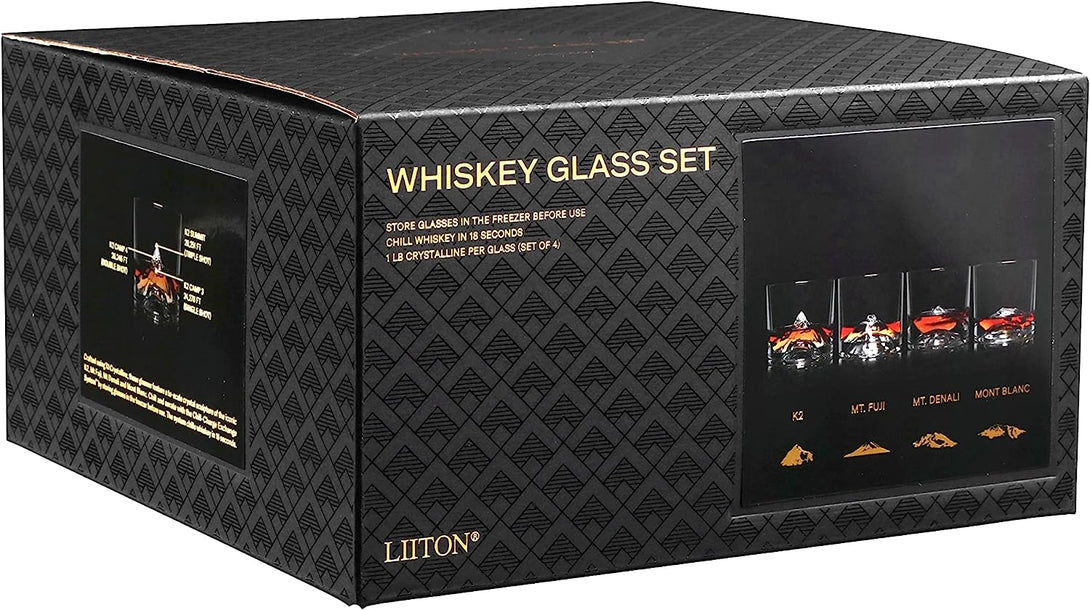 Liiton Peaks (Híres csúcsok) 4db-os Whiskey-s Pohár Szet