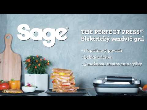 Sage  The Perfect Press™ Elektromos szendvics grill SSG600BSS elölnézet. VIDEÓ SZLOVÁK