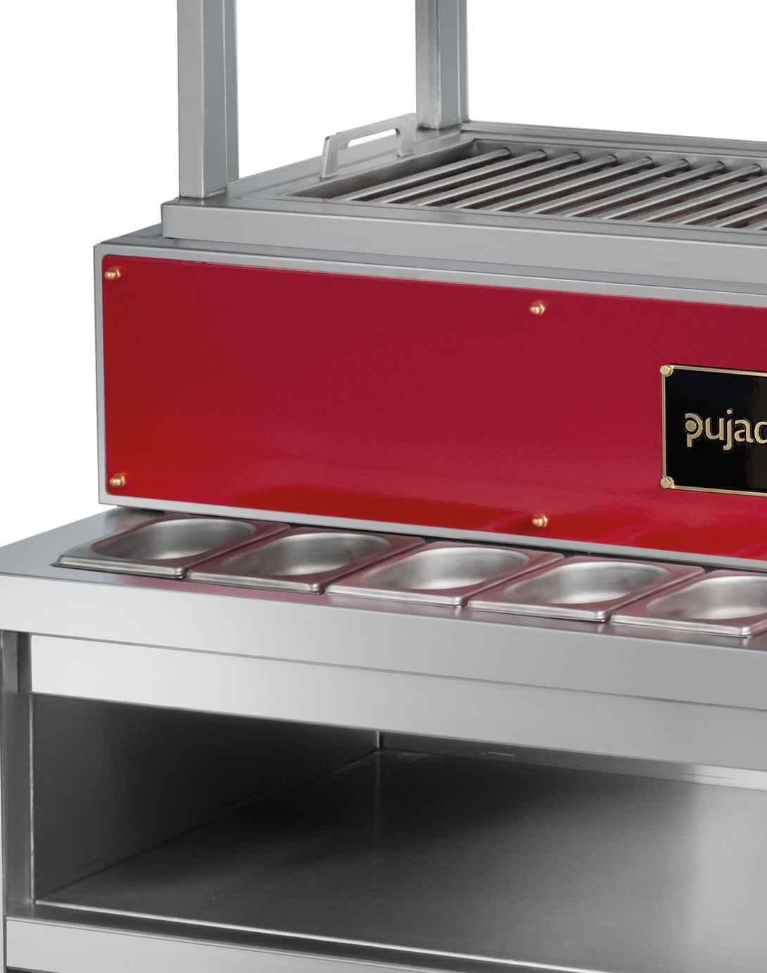 Pujadas nyitott robata grill bordo elolappal, kompakt professzionalis grill