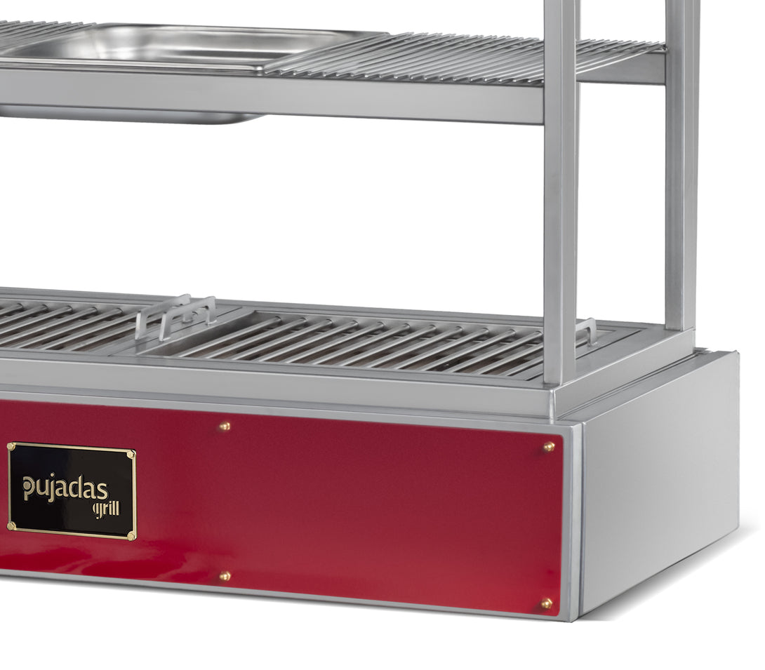 Bordó előlapos kivitel alsó rácsszinttel – Pujadas pultos robata grill