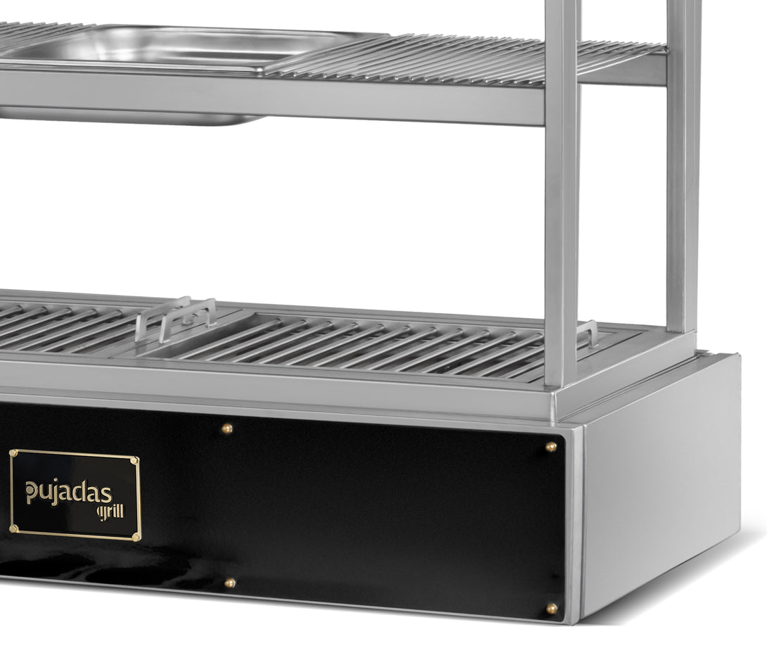 Fekete előlapos kivitel alsó rácsszinttel – Pujadas pultos robata grill