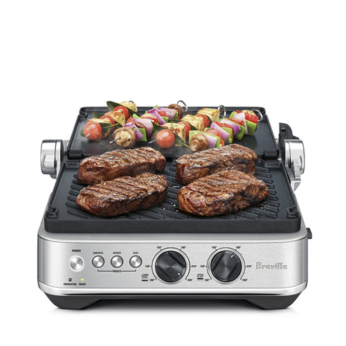 Sage The BBQ & Press Grill Elektromos Kontakt Grill SGR700BSS elölnézet, 2 szendvics egyidejű sütése.