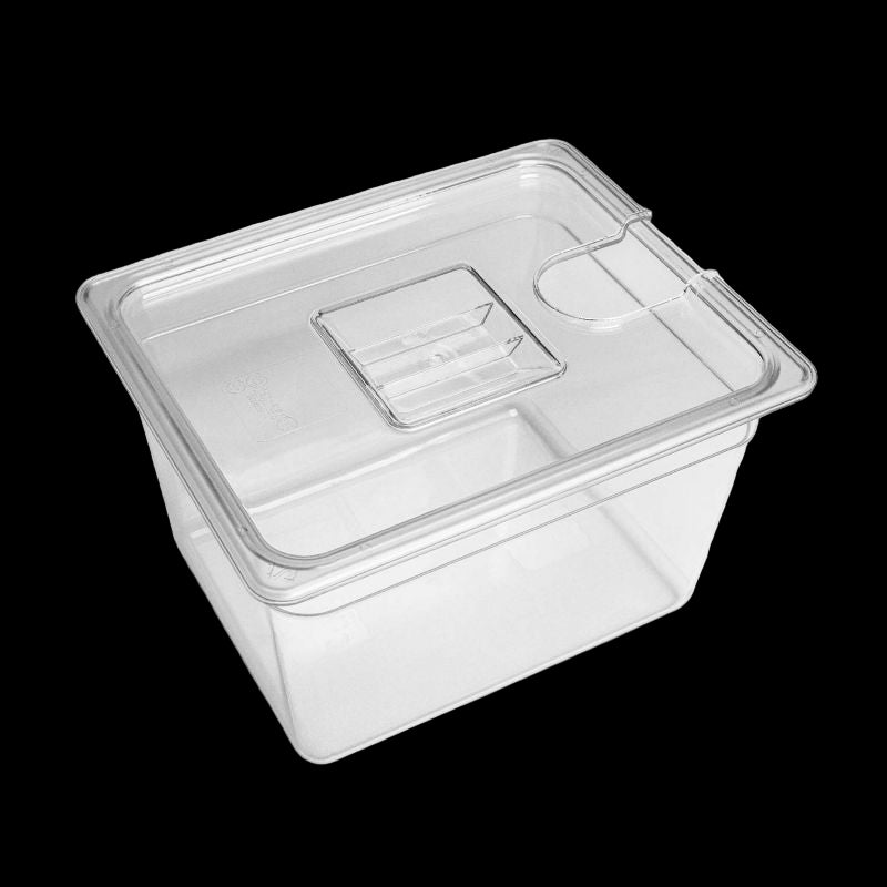 12 literes, sous-vide medence fedőval, polikarbonát anyagból.