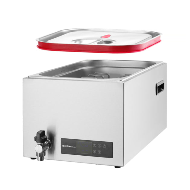 Sous vide vízfürdő kivehető gumitömítéses fedéllel, SousVideTools 28 literes modell
